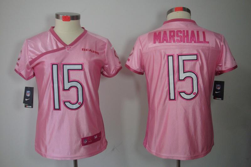 Women NEW NFL Chicago Bears 15 Brandon Marshall Pink Jerseys
