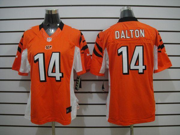 Women NEW NFL Cincinnati Bengals 14 Andy Dalton Orange Jerseys