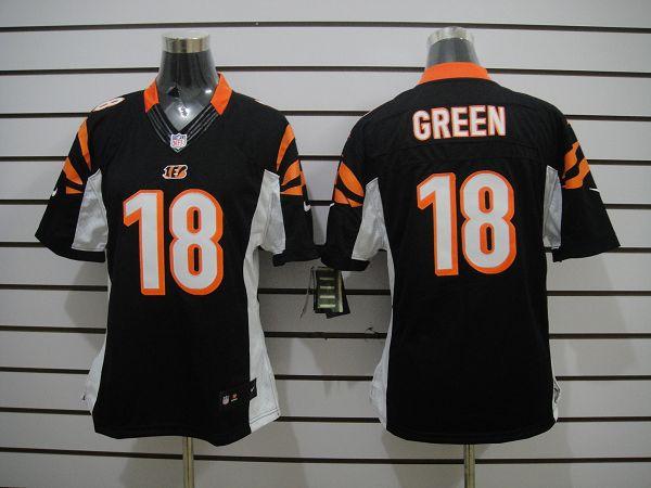 Women NEW NFL Cincinnati Bengals 18 A.J. Green Black Jerseys
