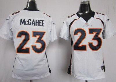 Women NEW NFL Denver Broncos 23 Willis McGahee White Jerseys