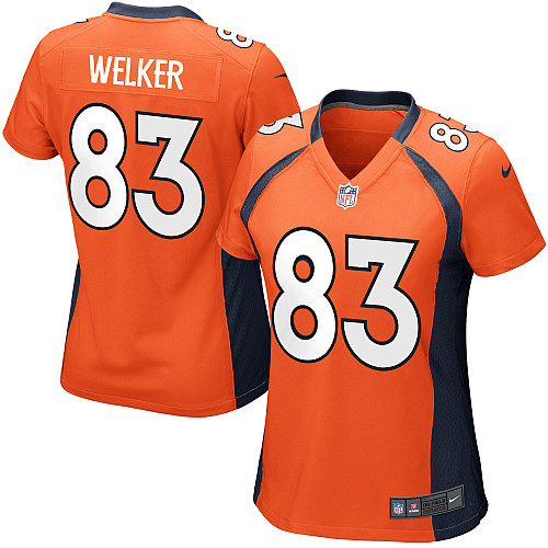 Women NEW NFL Denver Broncos 83 Wes Welker Orange Jerseys