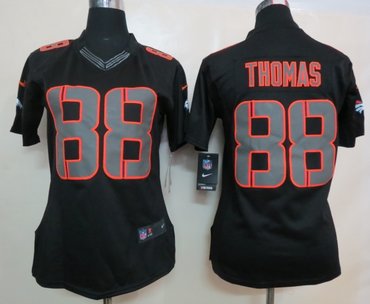 Women NEW NFL Denver Broncos 88# Demaryius Thomas Impact Limited Black Jerseys