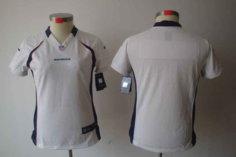 Women NEW NFL Denver Broncos Blank White Jerseys