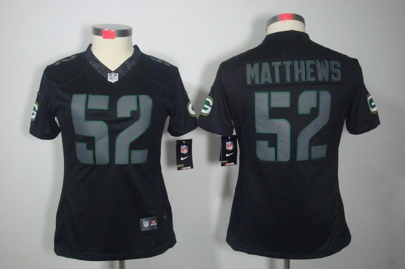 Women NEW NFL Green Bay Packers 52 Clay Matthews Impact Limited Black Jerseys