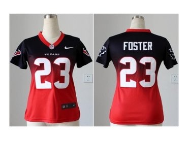 Women NEW NFL Houston Texans 23 Arian Foster Black Red Drift Fashion II Jerseys