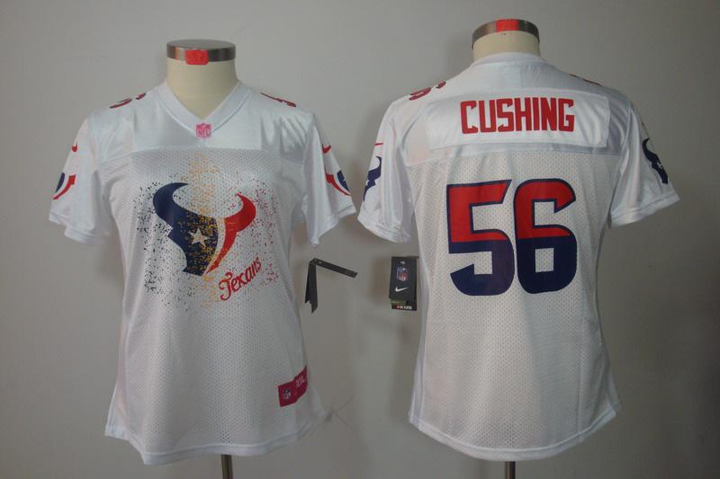 Women NEW NFL Houston Texans 56 Brian Cushing White(2012 Fem Fan Elite Jerseys)