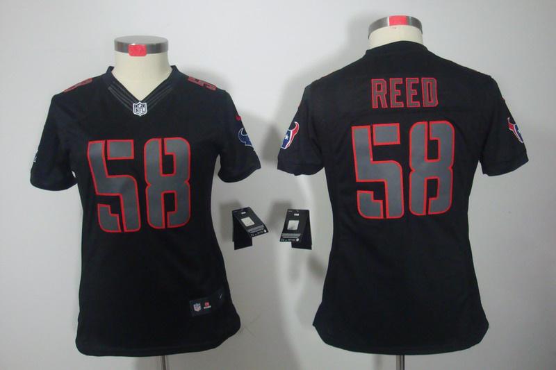 Women NEW NFL Houston Texans 58 Reed Impact Limited Black Jerseys