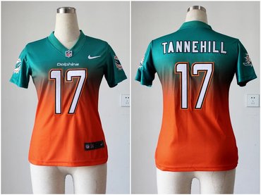 Women NEW NFL Miami Dolphins 17 Ryan Tannehill Green Orange Drift Fashion II Jerseys