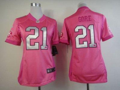 Women NEW NFL San Francisco 49ers #21 Frank Gore Pink Jerseys(love's)