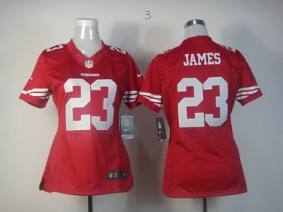 Women NEW NFL San Francisco 49ers 23 LaMichael James Red Jerseys