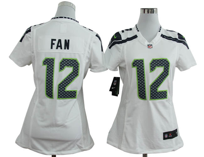 Women NEW NFL Seattle Seahawks 12 Fan White Jerseys