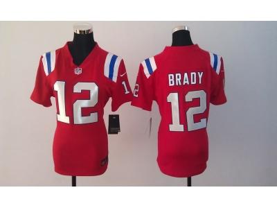Women NEW New England Patriots 12 Tom Brady Red Jerseys