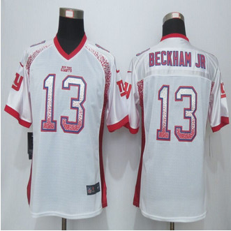 Women NEW New York Giants #13 Beckham jr Drift Fashion White Elite Jerseys