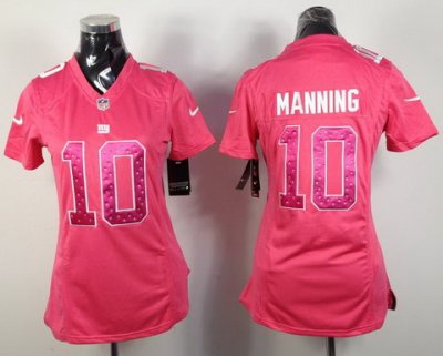 Women NEW New York Giants 10 Eli Manning Pink Jerseys