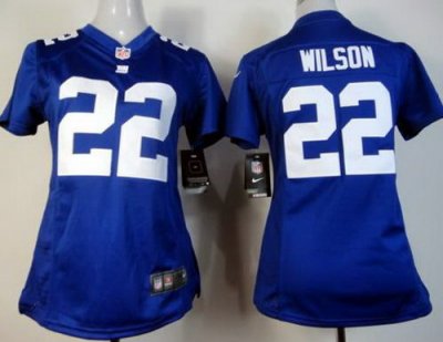 2012 Women NEW NFL New York Giants 22 Wilson Blue Jerseys