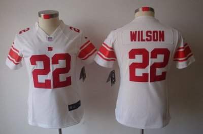 Women NEW NFL New York Giants 22 Wilson White Jerseys