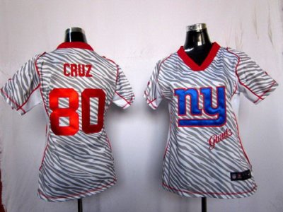 Women NEW New York Giants 80 Victor Cruz FEM FAN Zebra NFL Jerseys