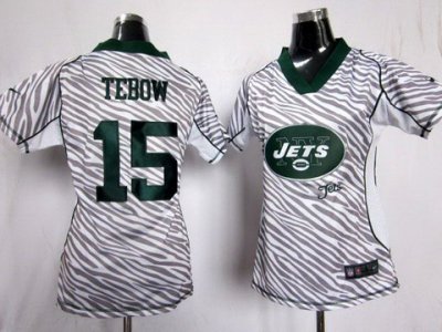 Women NEW New York Jets 15 Tim Tebow FEM FAN Zebra NEW NFL Jerseys