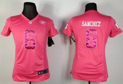 Women NEW New York Jets 6# Mark Sanchez Pink NFL Jerseys