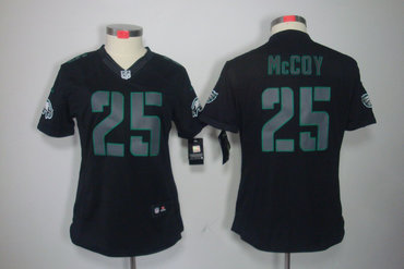Women NEW Philadelphia Eagles 25 LeSean McCoy Black Jerseys(Impact Limited)