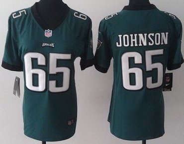 Women NEW Philadelphia Eagles 65 Johnson Green NFL Jerseys