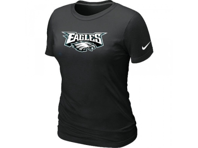 Women NEW Philadelphia Eagles Authentic Logo T-Shirt BLack