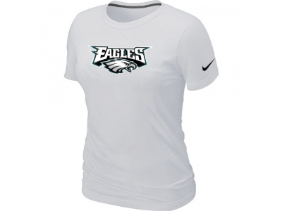 Women NEW Philadelphia Eagles Authentic Logo T-Shirt White