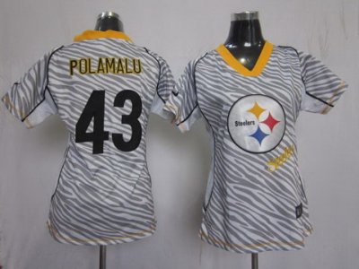 2012 Women NEW NFL Pittsburgh Steelers 43 Troy Polamalu FEM FAN Zebra Jerseys