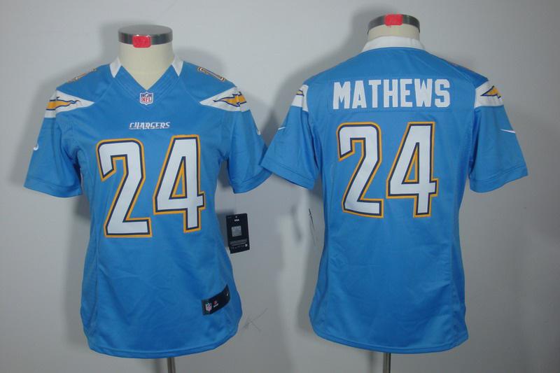Women NEW San Diego Chargers 24# Ryan Mathews Lt.blue Jerseys