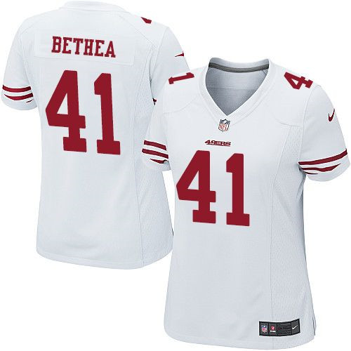 Women NEW San Francisco 49ers #41 Antoine Bethea White Stitched NFL Elite Jersey