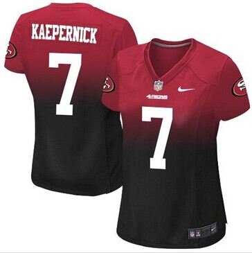 Women NEW San Francisco 49ers #7 Colin Kaepernick Red-Black NFL Elite Jersey