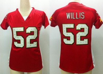 NFL Women NEW San Francisco 49ers 52 Patrick Willis Red Womens Draft Him II Top Jerseys