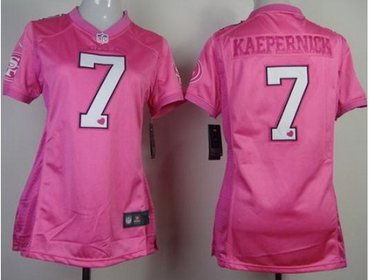 Women NEW San Francisco 49ers 7 Colin Kaepernick Pink Love NFL Jerseys