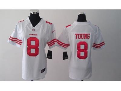 Women NEW San Francisco 49ers 8 Steve Young White Jerseys