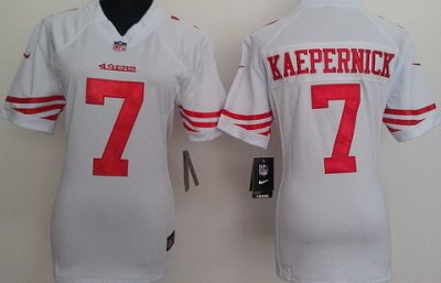 Women NEW San Francisco 49ers Colin Kaepernick White Jerseys