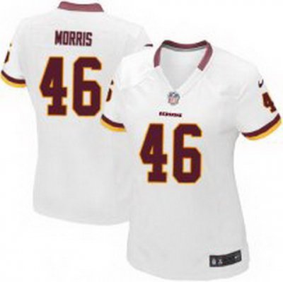Women NEW Washington Redskins #46 Alfred Morris white jerseys