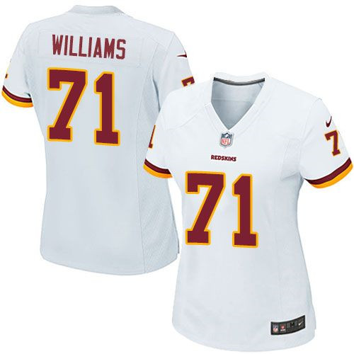 Women NEW Washington Redskins #71 Trent Williams White Stitched NFL Elite Jersey