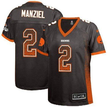 Women NFL Cleveland Browns #2 Johnny Manziel Brown Team Color NFL Elite Drift Fashion Jersey