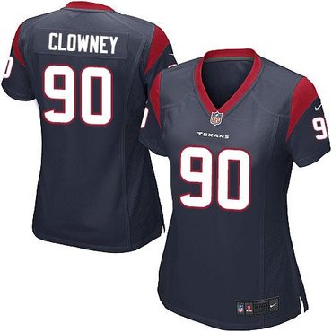 Women NFL Houston Texans #90 Jadeveon Clowney Navy Blue Team Color Jersey