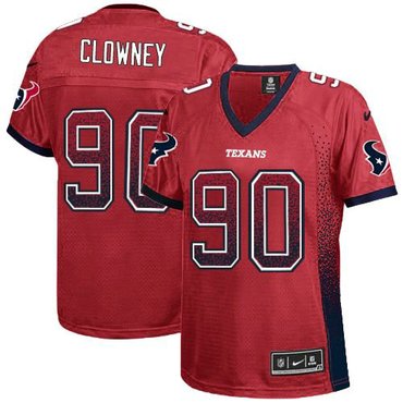 Women NFL Houston Texans #90 Jadeveon Clowney Red NFL Elite Drift Fashion Jersey