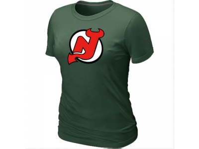 Women NHL New Jersey Devils Big & Tall Logo D.Green T-Shirt Women NHL New Jersey Devils Big & Tall Logo D.Green T-Shirt