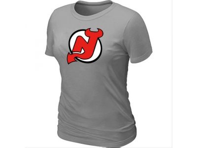Women NHL New Jersey Devils Big & Tall Logo L.Grey T-Shirt Women NHL New Jersey Devils Big & Tall Logo L.Grey T-Shirt