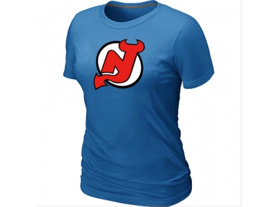 Women NHL New Jersey Devils Big & Tall Logo L.blue T-Shirt Women NHL New Jersey Devils Big & Tall Logo L.blue T-Shirt