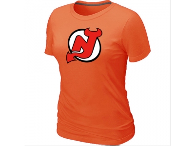 Women NHL New Jersey Devils Big & Tall Logo Orange T-Shirt Women NHL New Jersey Devils Big & Tall Logo Orange T-Shirt