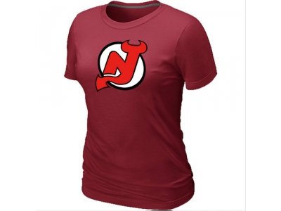 Women NHL New Jersey Devils Big & Tall Logo Red T-Shirt Women NHL New Jersey Devils Big & Tall Logo Red T-Shirt