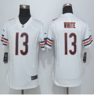 Women New Bears #13 Kevin White White Stitched NFL Limited Jersey