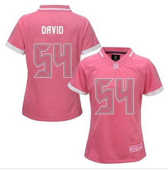 Women New Buccaneers #54 Lavonte David Pink NFL Elite Bubble Gum Jersey