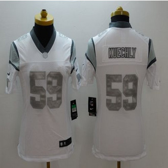 Women New Carolina Panthers #59 Luke Kuechly White Stitched NFL Limited Platinum Jersey