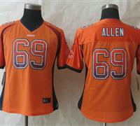 Women New Chicago Bears #69 Jared Allen Drift Fashion Orange Elite Jerseys