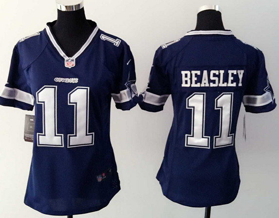 Women New Cowboys #11 Cole Beasley Navy Blue Jersey